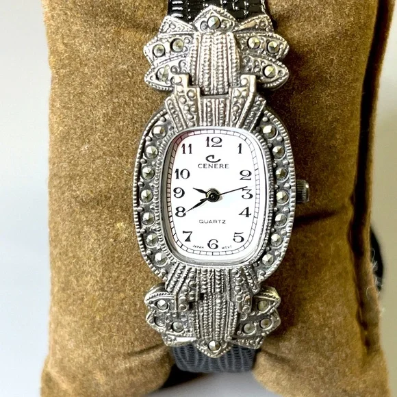 Vintage Cenere Marcasite Watch Elegant Cenere Vintage Marcasite Women main image 2